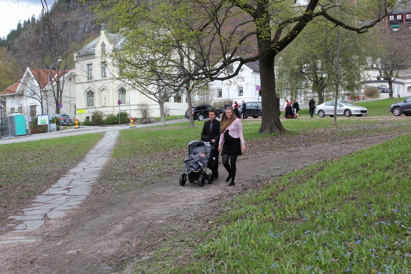 Mange som var ute å gikk denne dagen